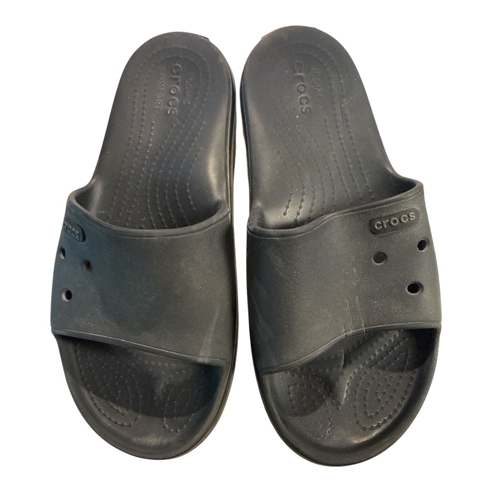 Crocs Classic Slide Black Sandals Mens 5 Womens 7 Slip On Comfort Shoes